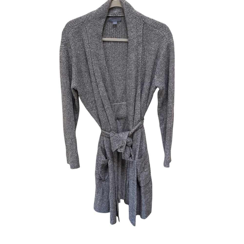 Barefoot Dreams CozyChic Lite Ribbed Robe S / M in Pacific Blue Pearl (Gray) - Picture 3 of 11